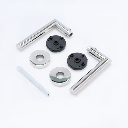 Lifestyle Alpha Lever on Round Rose Handle Set - Polished Chrome