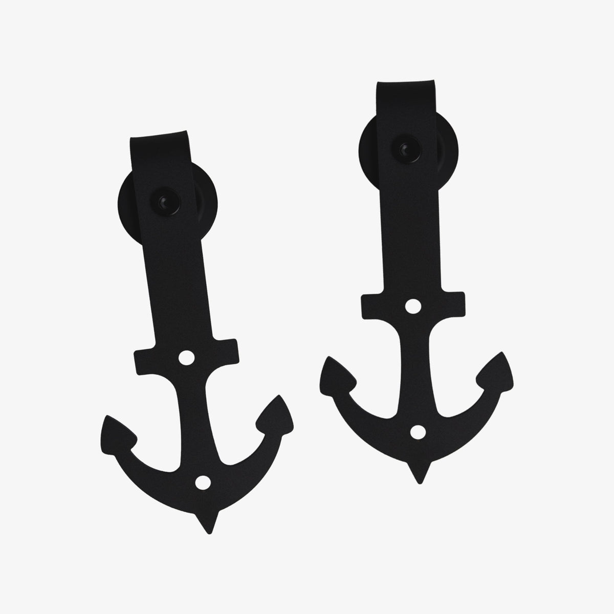 Matt Black Anchor Sliding Barn Door Track Bracket Pair