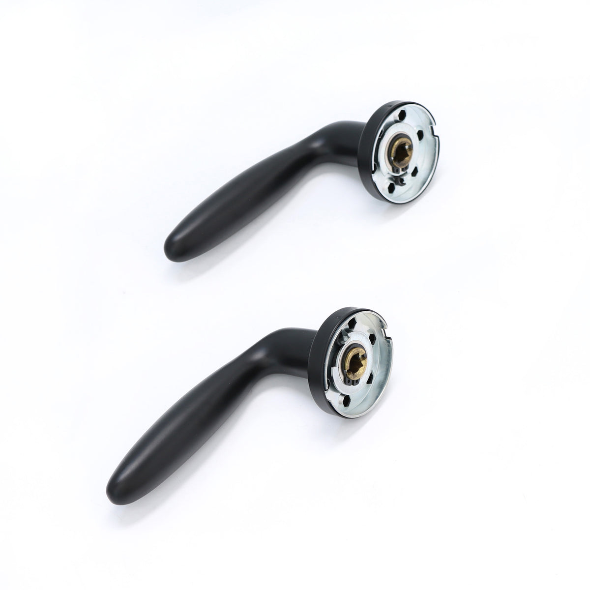 Superior Sirius Lever on Round Rose Bathroom Handle Set - Matt Black