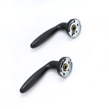 Superior Sirius Lever on Round Rose Bathroom Handle Set - Matt Black
