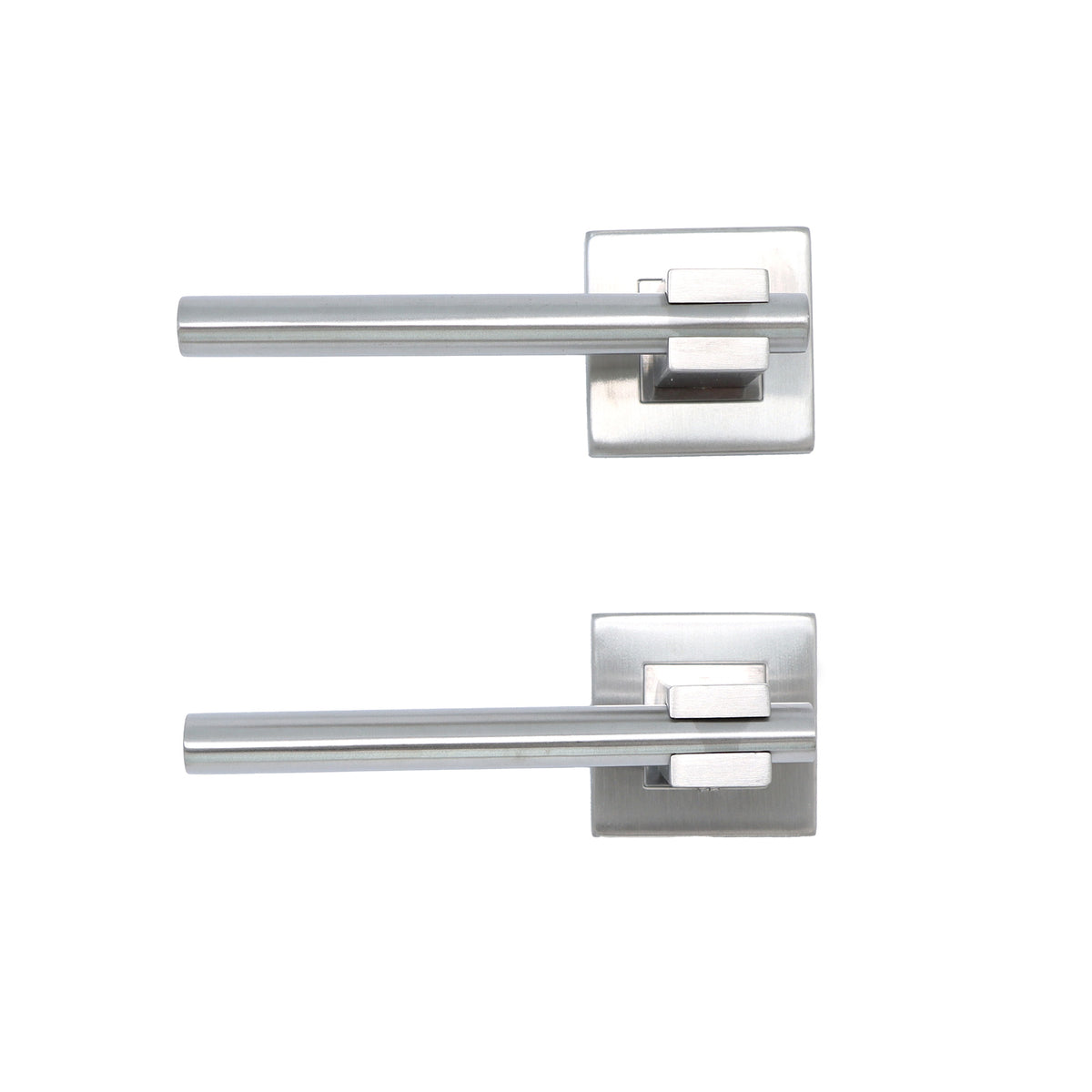Superior Phobos Lever on Square Rose Bathroom Handle Set - Satin Stainless Steel