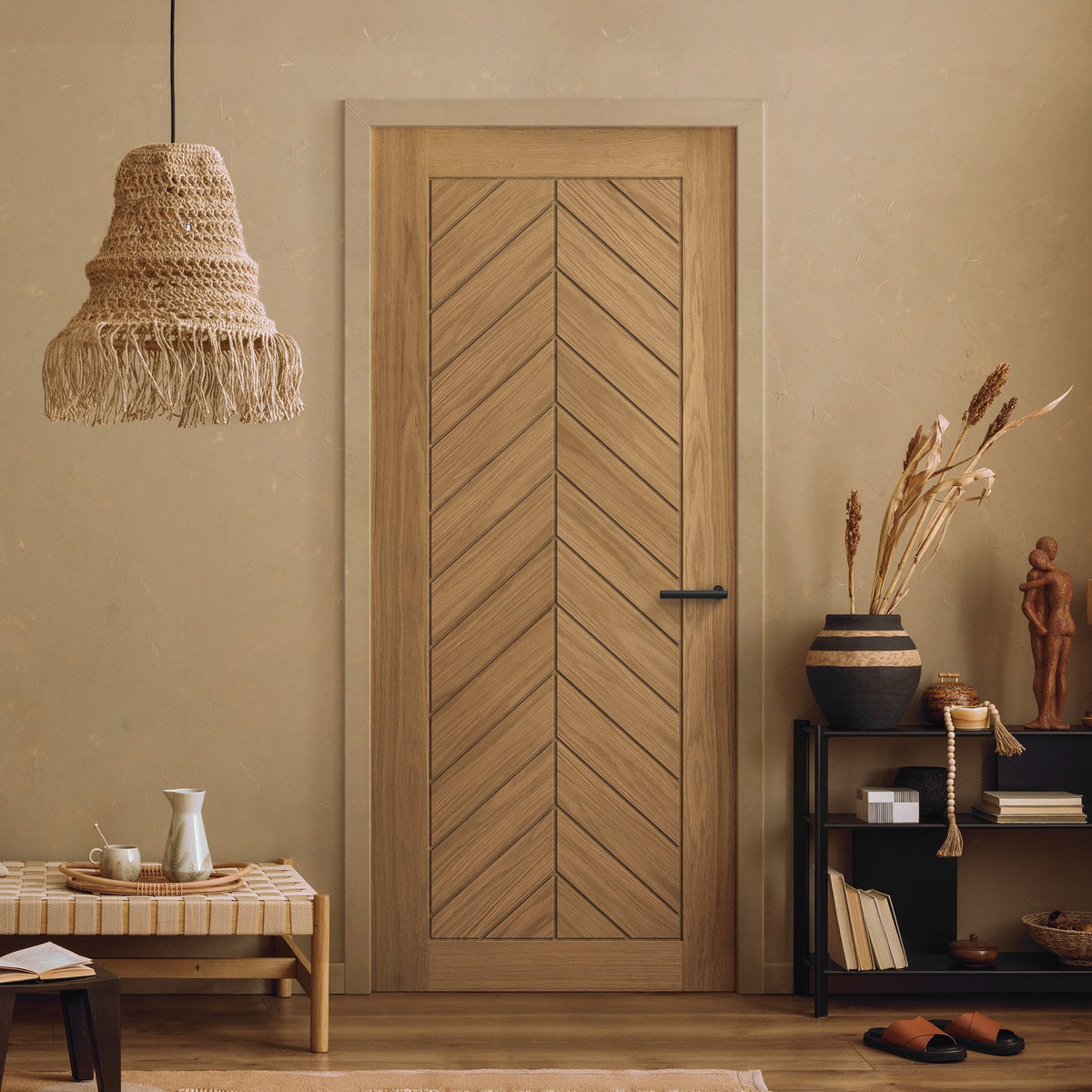 Oak Internal Fully Finished Chevron Door (124129)