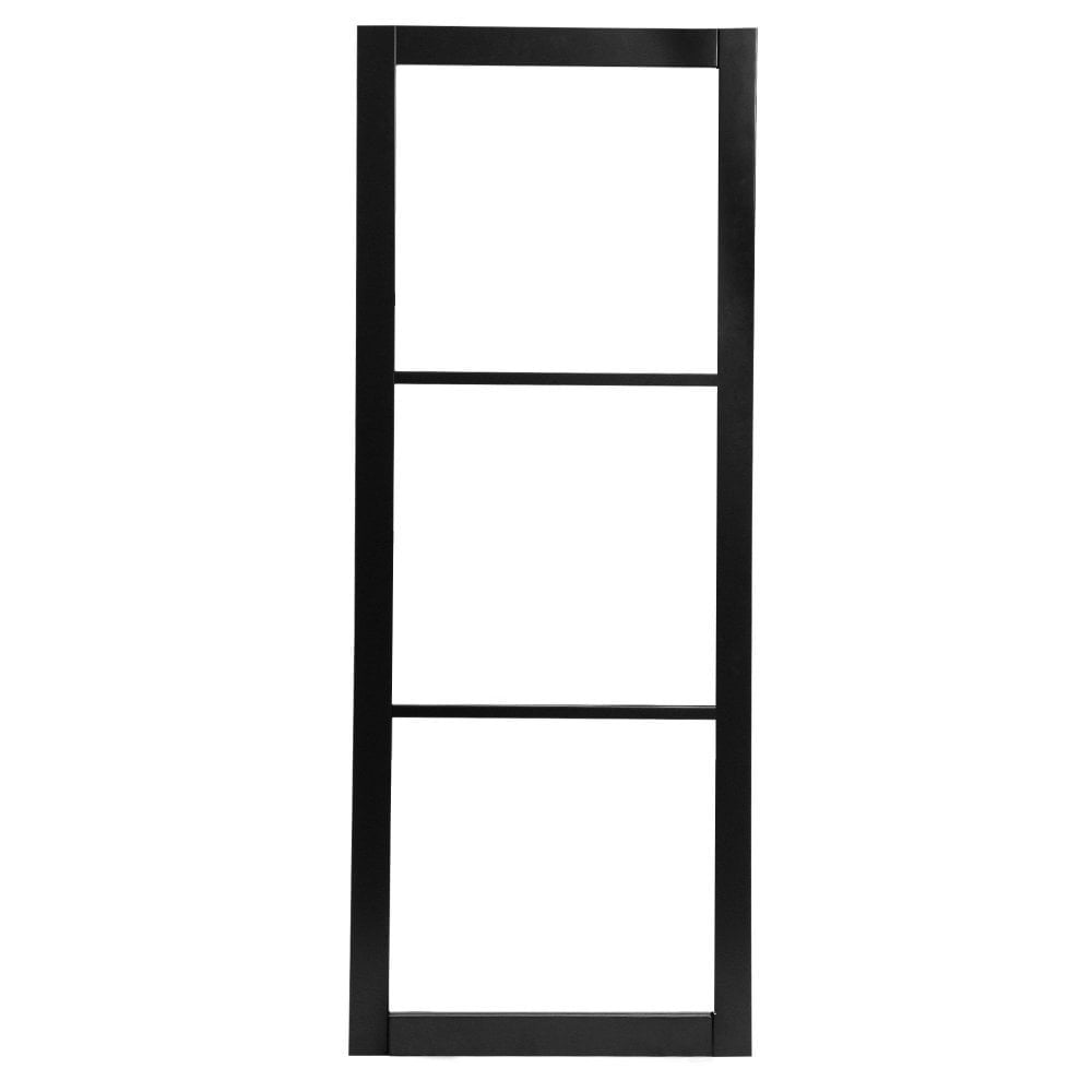 Jet Black Internal Fully Finished 3 Light Clear Glass Industrial Studio Door (124154)