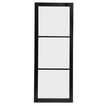Jet Black Internal Fully Finished 3 Light Obscure Glass Industrial Studio Door (124155)