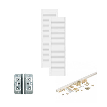White Painted Internal 28mm Open Louvre Bi-fold Door Set (123117)