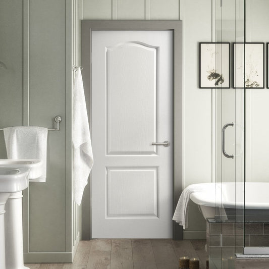 White Internal Lifestyle Moulded Textured Classique 2 Panel Arch Door (124295)