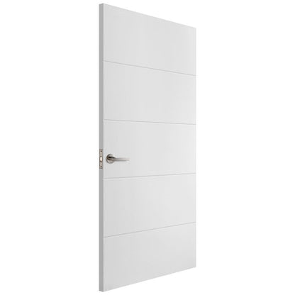 White Internal Lifestyle Moulded Smooth Horizontal 5 Panel Door (124296)