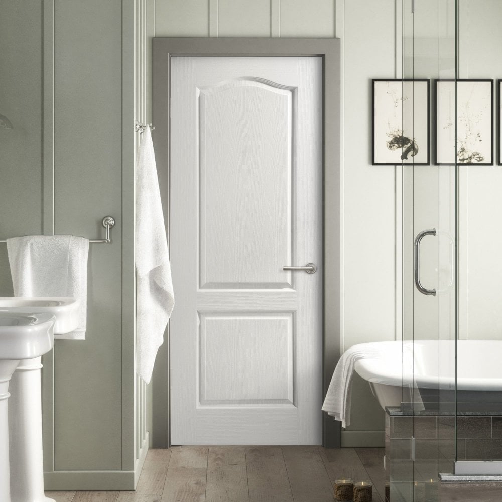 White Internal Lifestyle Moulded Textured Classique 2 Panel Arch FD30 Fire Door (124333)