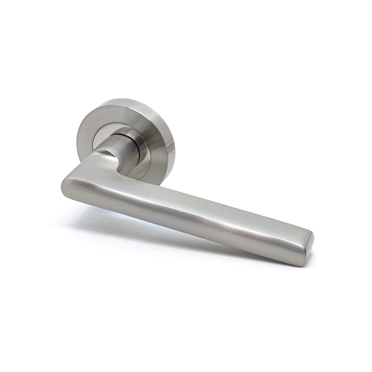 Premium Matiz Lever On Round Rose Handle Set - Two-Tone Nickel