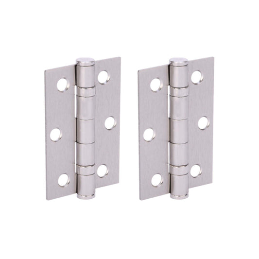 75mm (3) Ball Bearing Butt Hinge Pair - Satin Nickel