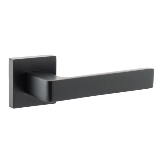 Status Montana Designer Square Lever Door Handle - Matt Black