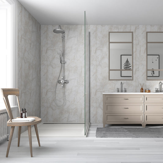 Neutral Marble - 2420mm Wetwall Matt Waterproof Wall Panelling