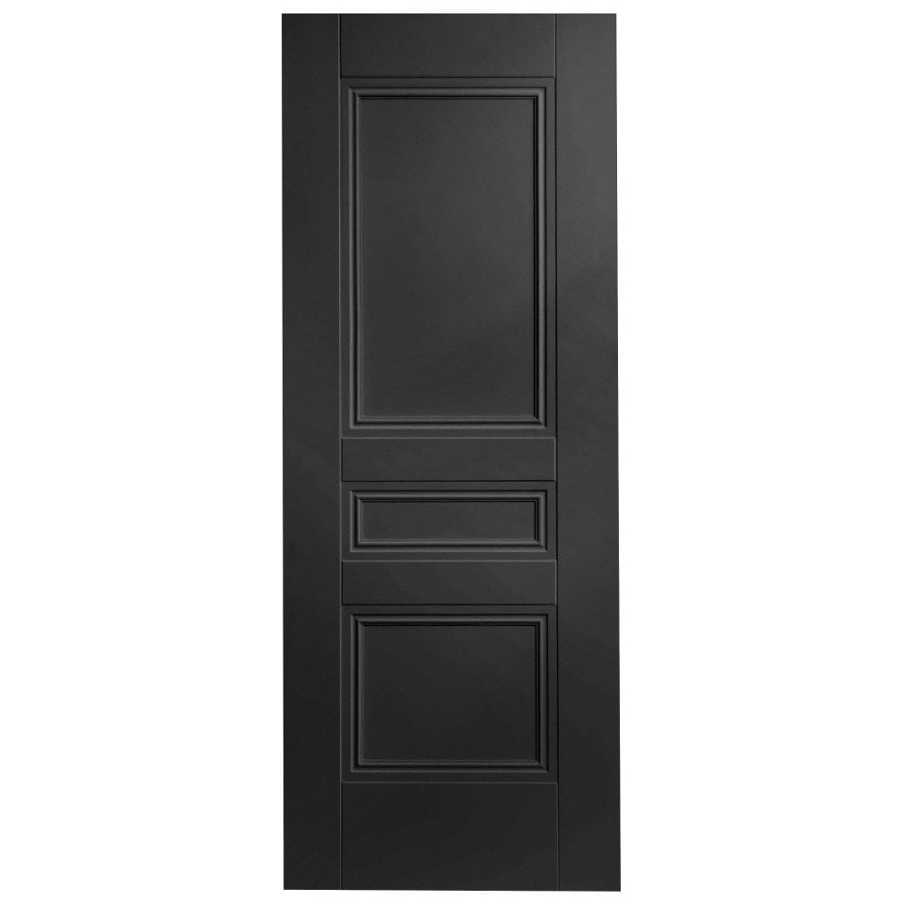 Jet Black Internal Fully Finished 3 Panel Elegance Henley Door (124167)