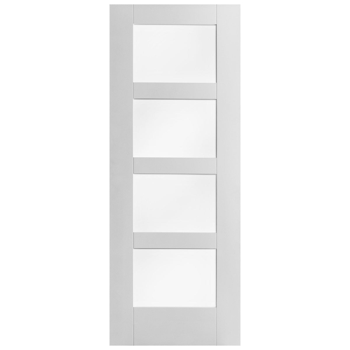 White Internal Primed Shaker 4 Light Obscure Glass Door (68158)