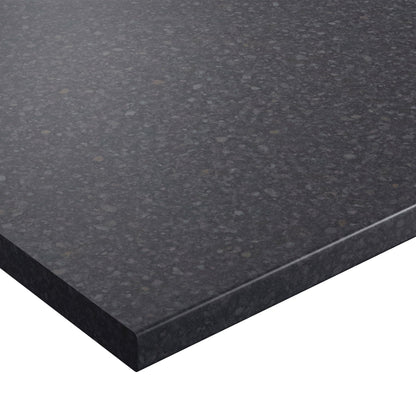 Black Atrium - Rounded Edge Laminate Worktop 3050mm x 600mm x 28mm