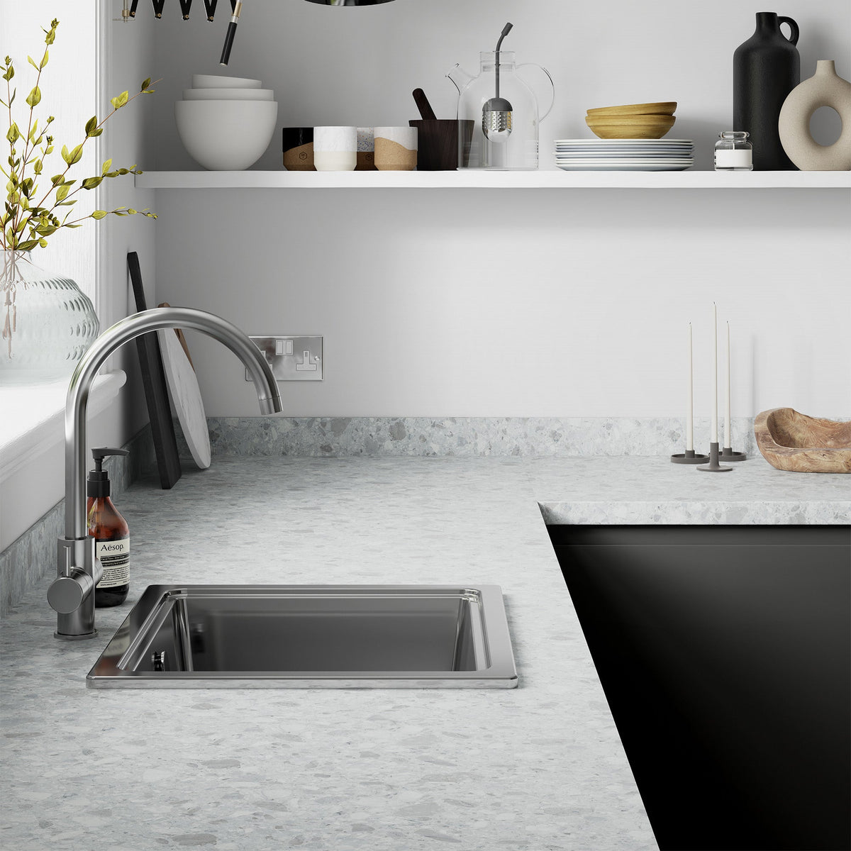 Nuvolento - Rounded Edge Laminate Worktop 3050mm x 600mm x 38mm