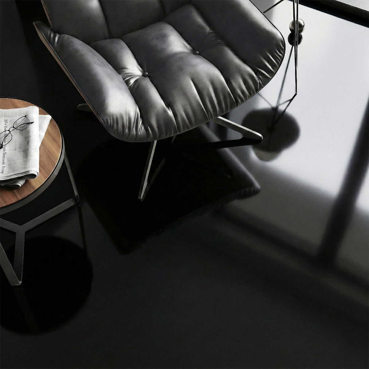 Black - Lustre Flawless 8mm High Gloss Laminate Flooring