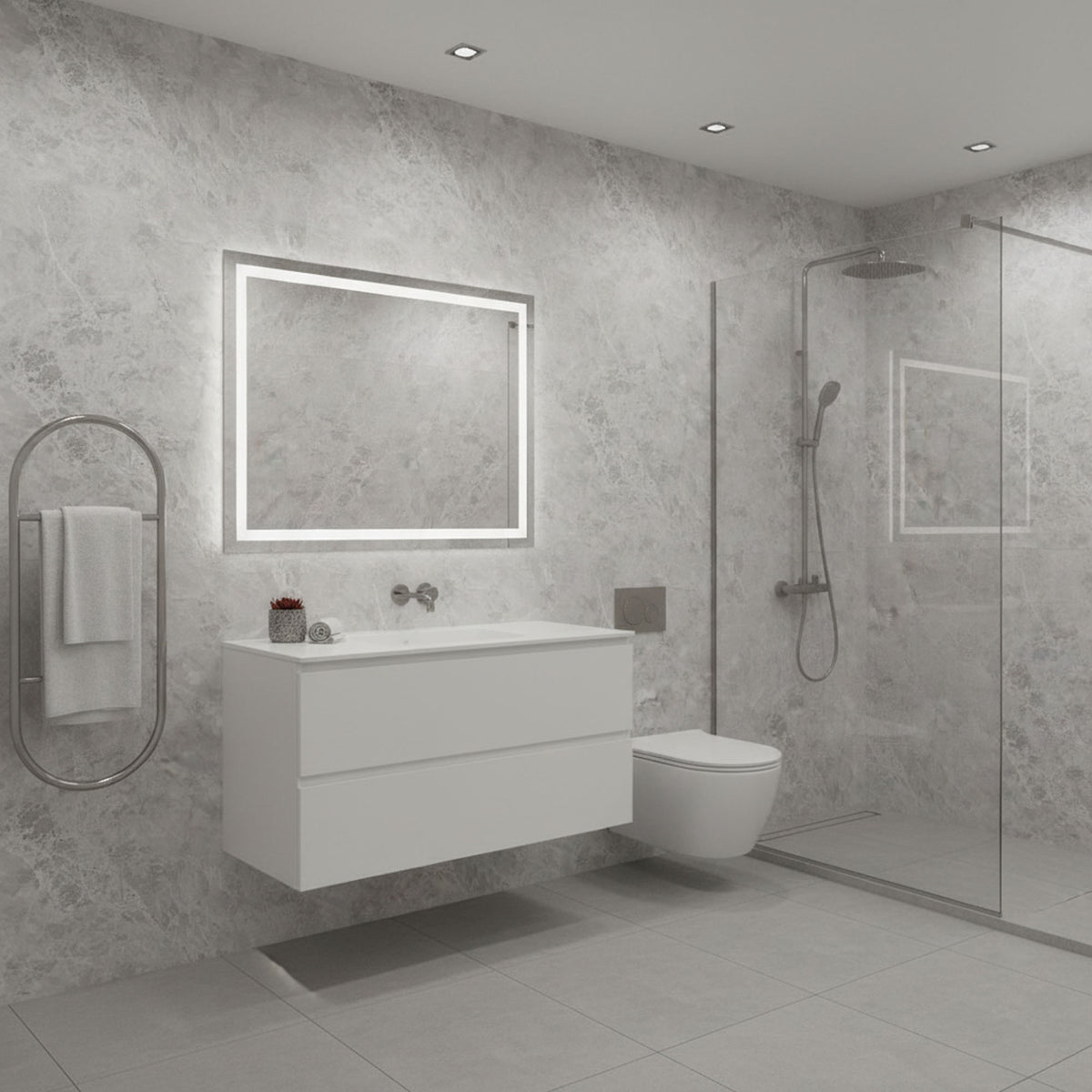 Fino Grey Matt - PVC Matt Waterproof Wall Panelling
