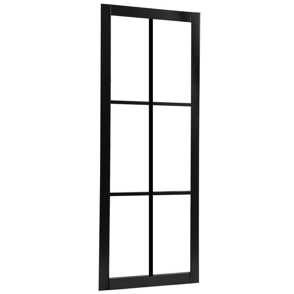Jet Black Fully Finished Industrial Studio 6 Light Clear Glass Made-to-Measure Internal Glazed Door