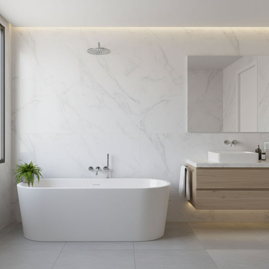 White Marble - PVC Gloss Waterproof Wall Panelling