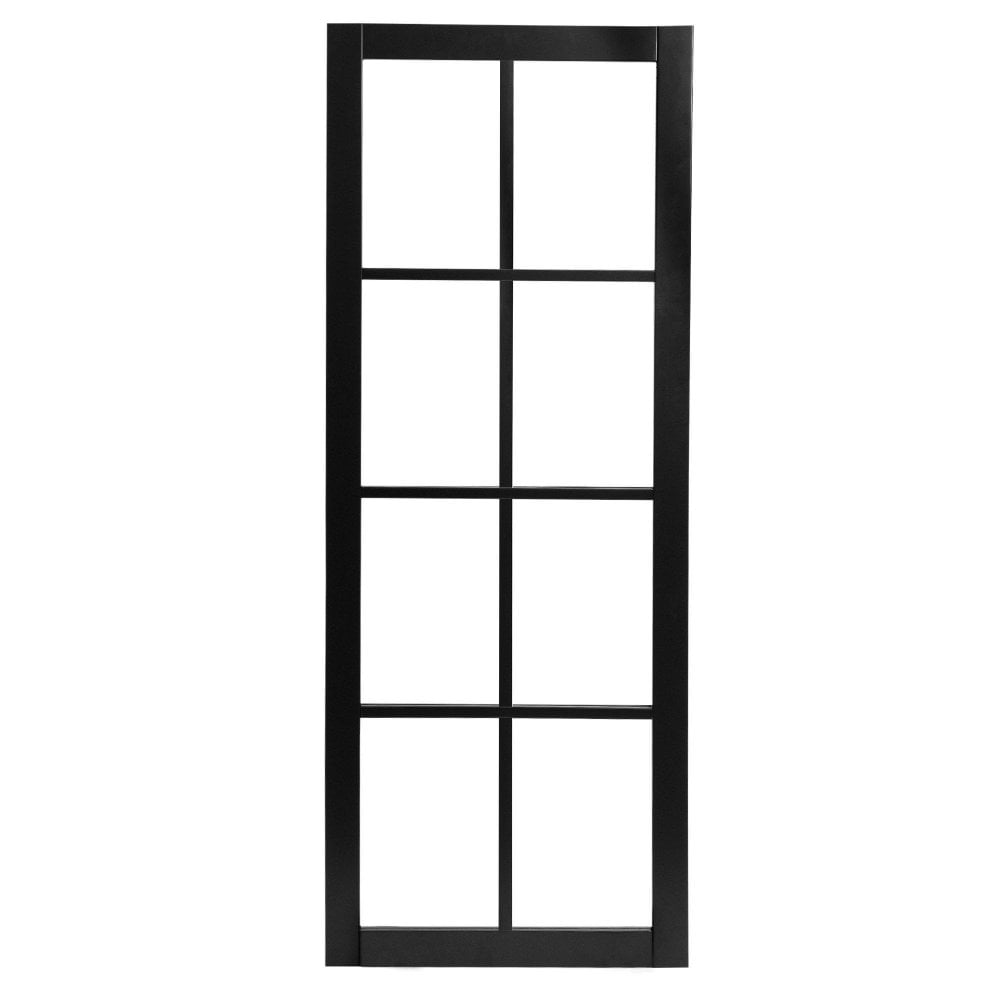 Jet Black Fully Finished Industrial Studio 8 Light Clear Glass Made-to-Measure Internal Glazed Door