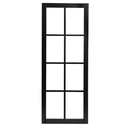 Jet Black Fully Finished Industrial Studio 8 Light Clear Glass Made-to-Measure Internal Glazed Door