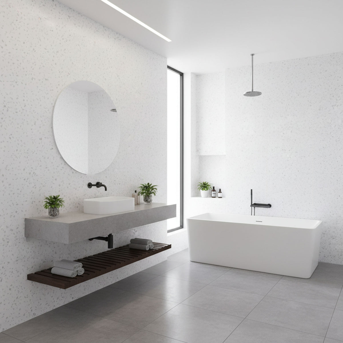 White Sparkle - PVC Gloss Waterproof Wall Panelling