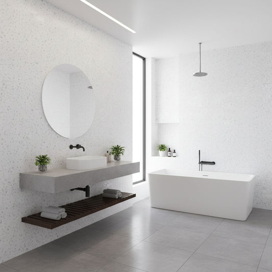 White Sparkle - PVC Gloss Waterproof Wall Panelling