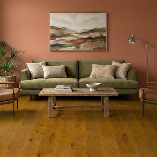 Golden Oak - 14mm Wide UV Lacquered Engineered Real Wood Flooring