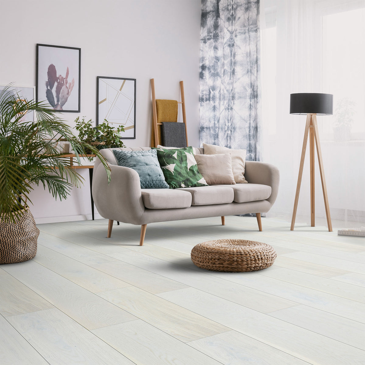Ivory Oak - 14mm Wide UV Lacquered Engineered Real Wood Flooring