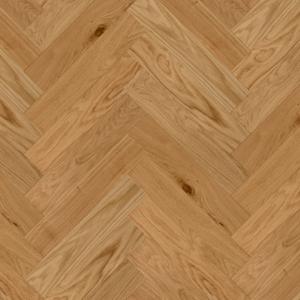 Natural Oak - Herringbone 18mm Brushed and Oiled Solid Real Wood Flooring