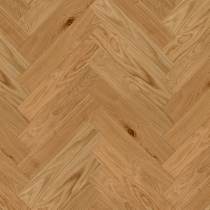 Natural Oak - Herringbone 18mm Brushed and Oiled Solid Real Wood Flooring