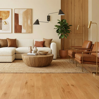 Natural Oak - 18mm UV Lacquered Solid Real Wood Flooring
