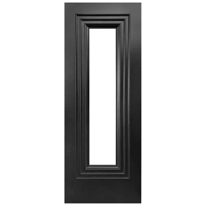 Jet Black Internal Fully Finished 1 Light Clear Glass Trinity Door (BLACKTRICG)