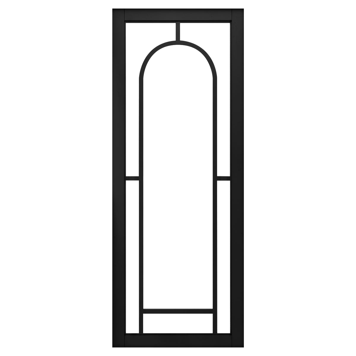 Jet Black Internal Fully Finished 6 Light Arch Industrial Studio Door
