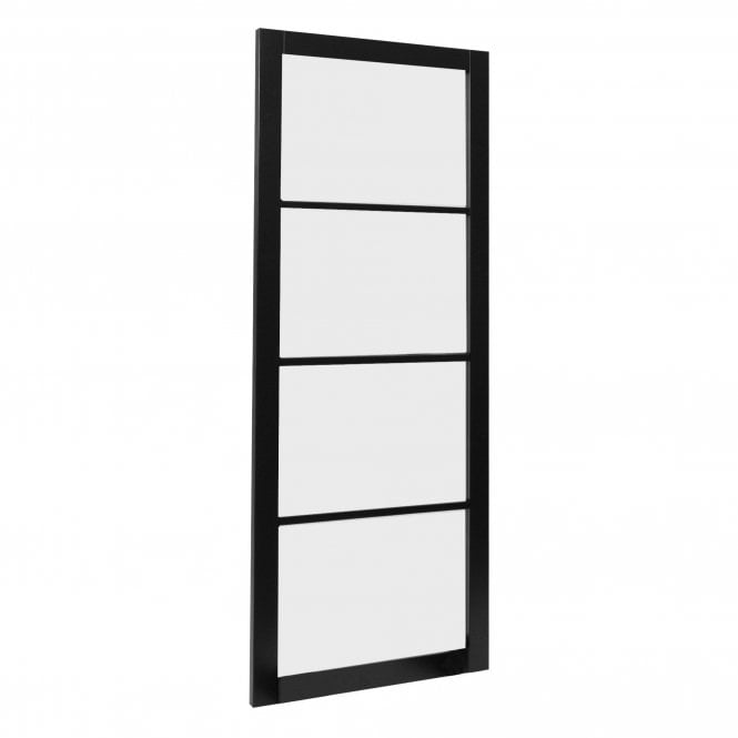 Jet Black Fully Finished Industrial Studio 4 Light Frosted Glass Made-to-Measure Internal Door
