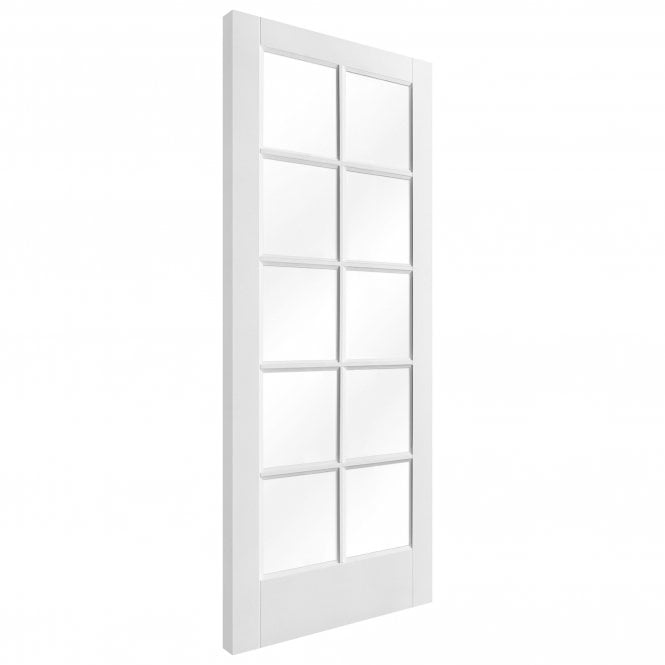 White Internal Primed SA 10 Light Clear Glass Door