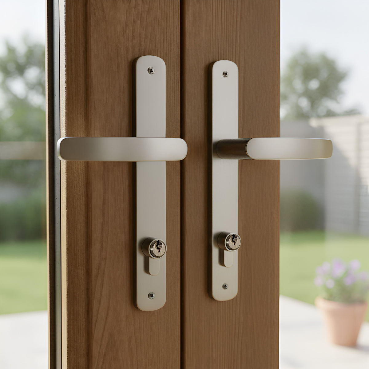 Fully Finished Oak External French Patio Door Set