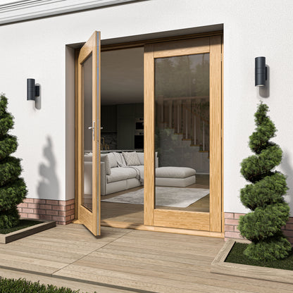 Fully Finished Oak External French Patio Door Set