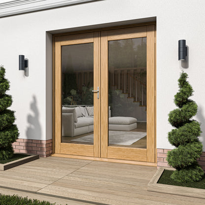 Fully Finished Oak External French Patio Door Set