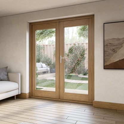 Fully Finished Oak External French Patio Door Set
