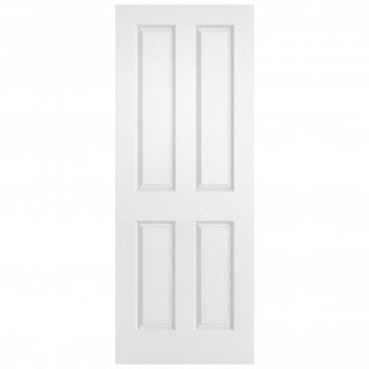 White Internal Fully Finished Lifestyle Textured 4 Panel Square Top Door
