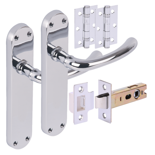 Avis Lever on Backplate Handle Set - Polished Chrome