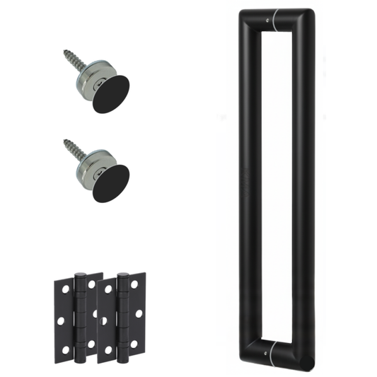 Mitred Back to Back Round Pull Handle Pack with Magnetic Latch - Black Matt
