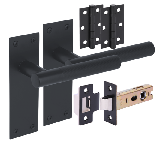 Levada Linear Lever on Backplate Handle Set - Black Matt