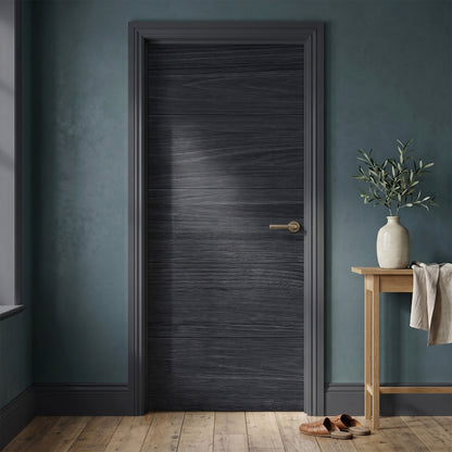 Black Internal Fully Finished Linear Laminate Door