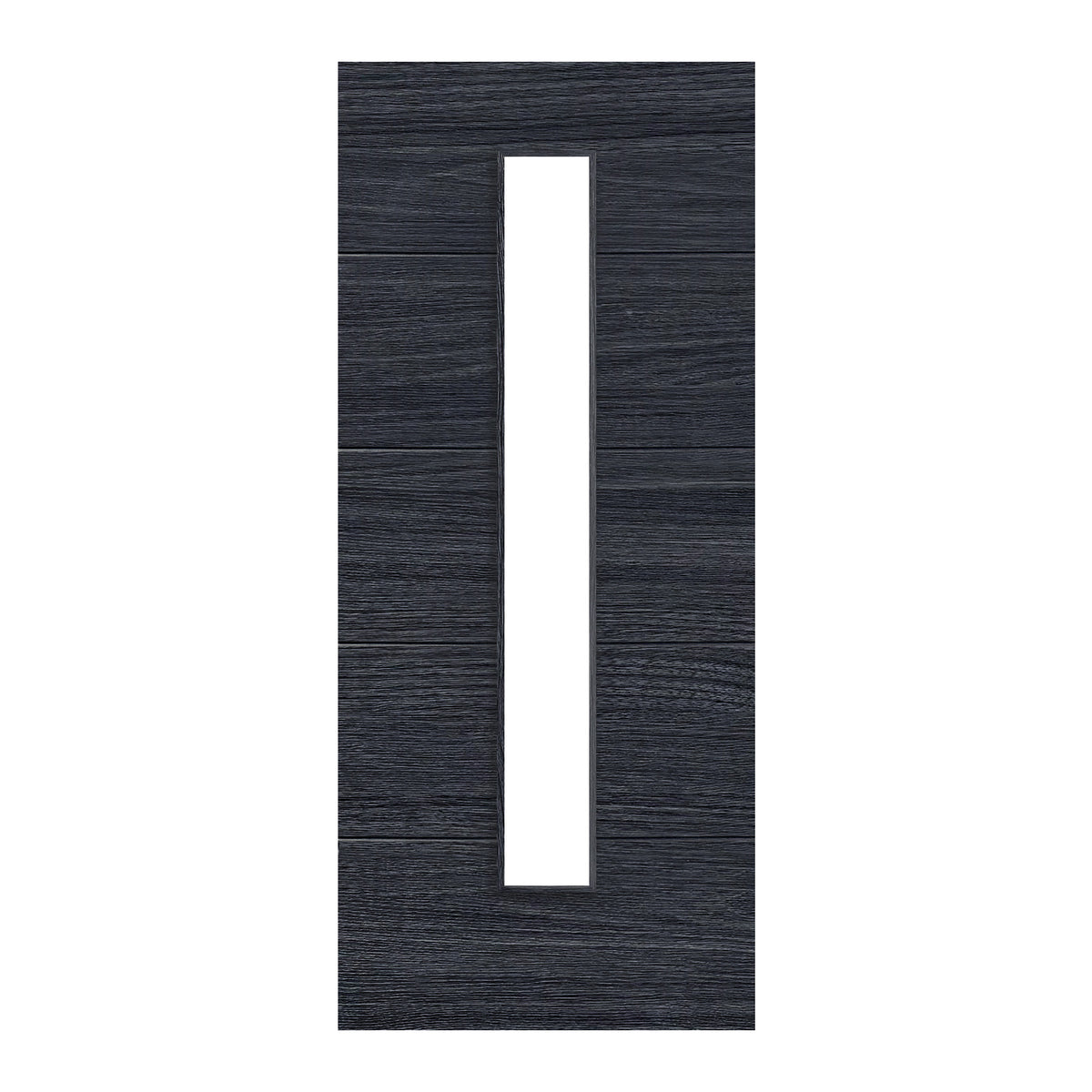Black Internal Fully Finished Linear Laminate 1 Light Clear Glass Door