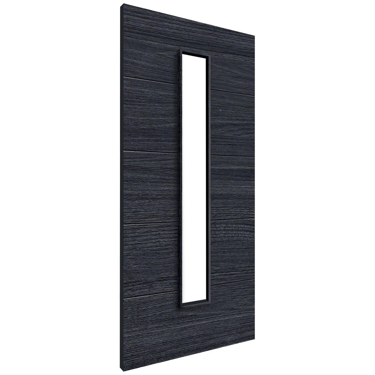 Black Internal Fully Finished Linear Laminate 1 Light Clear Glass Door