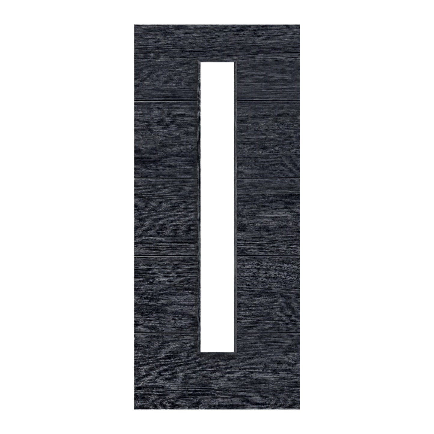 Black Internal Fully Finished Linear Laminate 1 Light Clear Glass Door