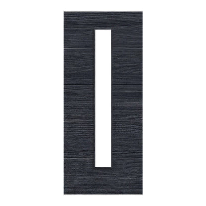 Black Internal Fully Finished Linear Laminate 1 Light Clear Glass Door